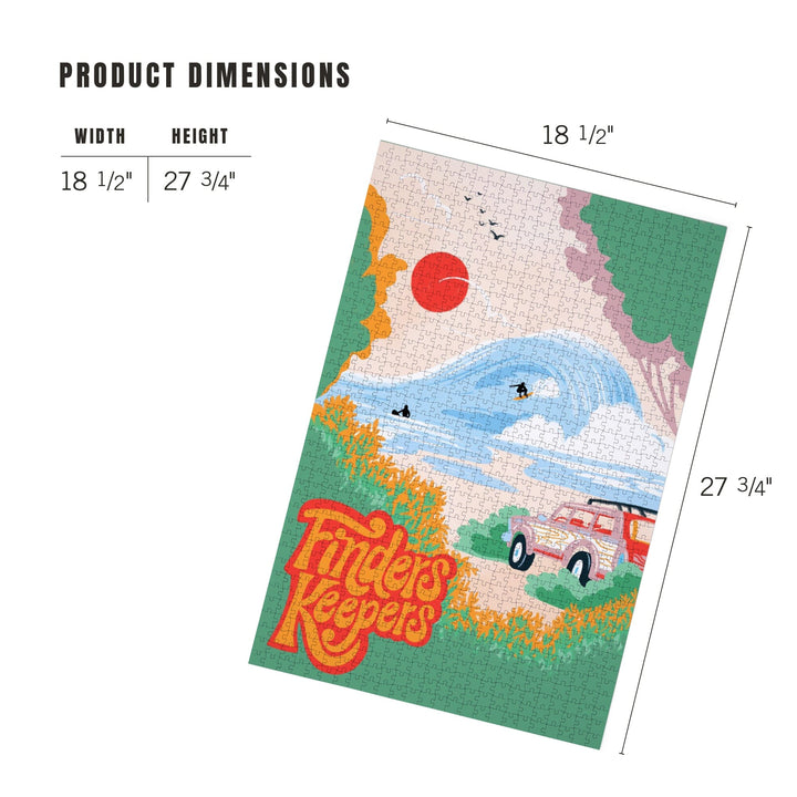Secret Surf Spot Collection, Surf Scene At The Beach, Finders Keepers, Jigsaw Puzzle Puzzle Lantern Press 