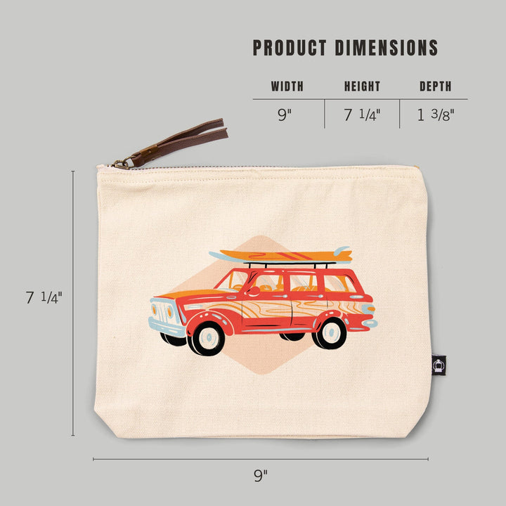 Secret Surf Spot Collection, Woody Wagon with Surfboards, Contour, Accessory Go Bag Totes Lantern Press 