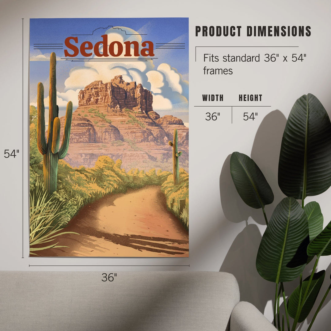 Sedona, Arizona, Bell Rock Lithograph, Art & Giclee Prints Art Lantern Press 