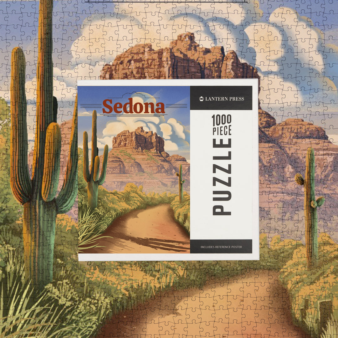 Sedona, Arizona, Bell Rock Lithograph, Jigsaw Puzzle Puzzle Lantern Press 