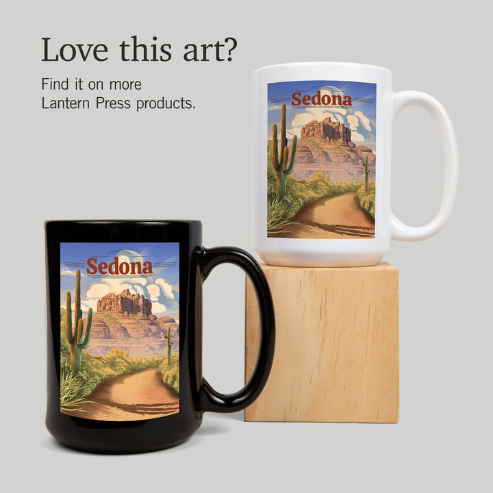 Sedona, Arizona, Bell Rock Lithograph, Lantern Press Artwork, Ceramic Mug Mugs Lantern Press 