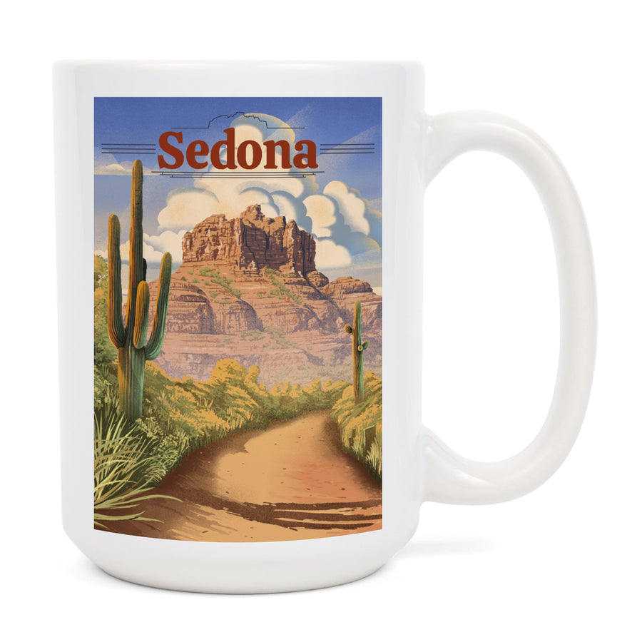 Sedona, Arizona, Bell Rock Lithograph, Lantern Press Artwork, Ceramic Mug Mugs Lantern Press 
