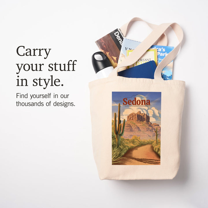 Sedona, Arizona, Bell Rock Lithograph, Tote Bag Totes Lantern Press 