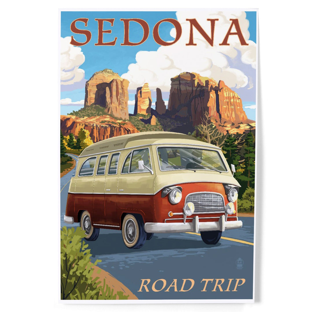 Sedona, Arizona, Camper Van, Art & Giclee Prints Art Lantern Press 