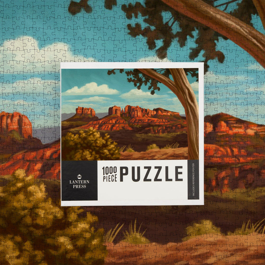 Sedona, Arizona, Canyon Oil Painting, Jigsaw Puzzle Puzzle Lantern Press 