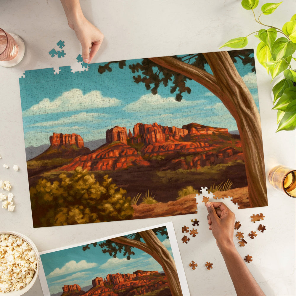 Sedona, Arizona, Canyon Oil Painting, Jigsaw Puzzle Puzzle Lantern Press 