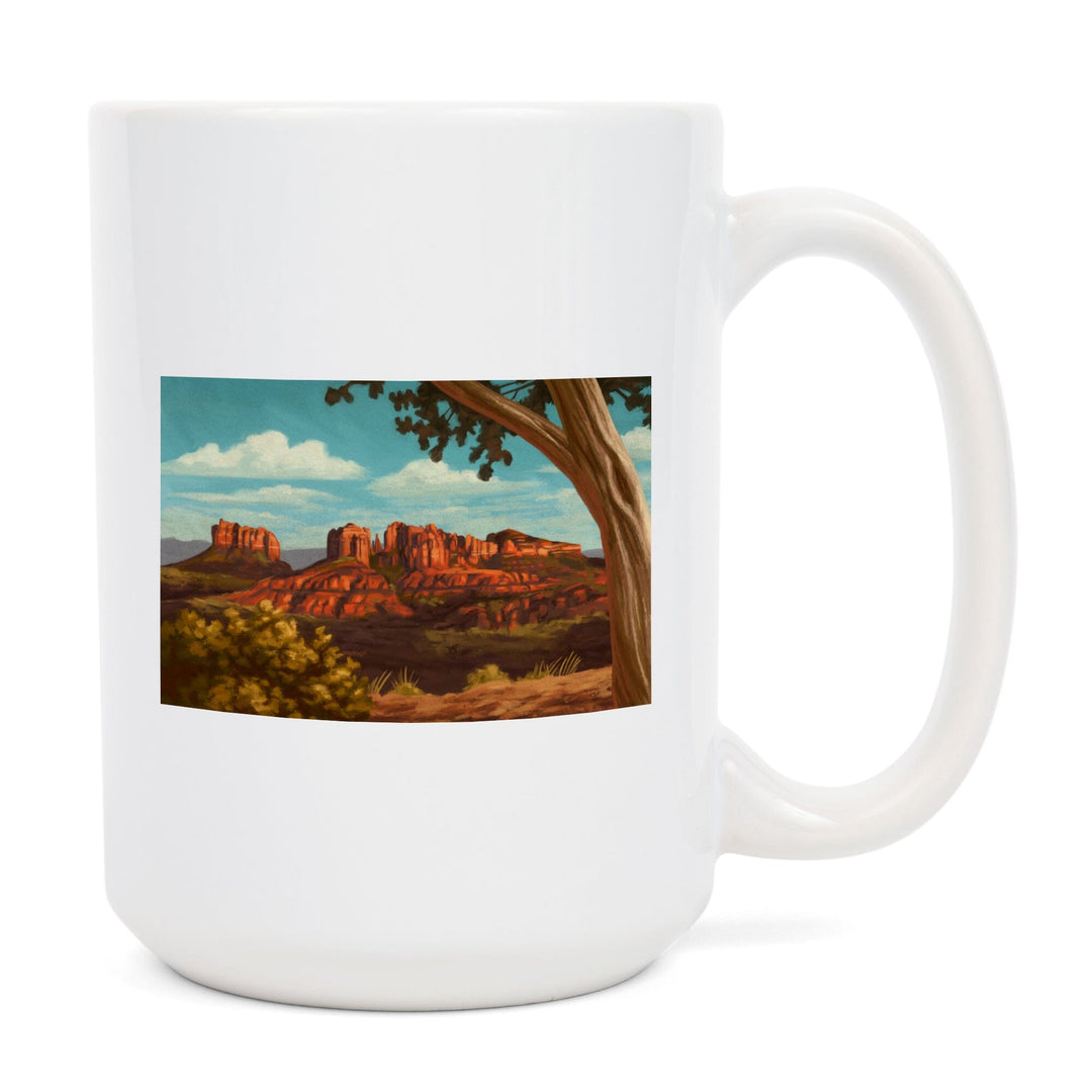Sedona, Arizona, Canyon Oil Painting, Lantern Press Artwork, Ceramic Mug Mugs Lantern Press 