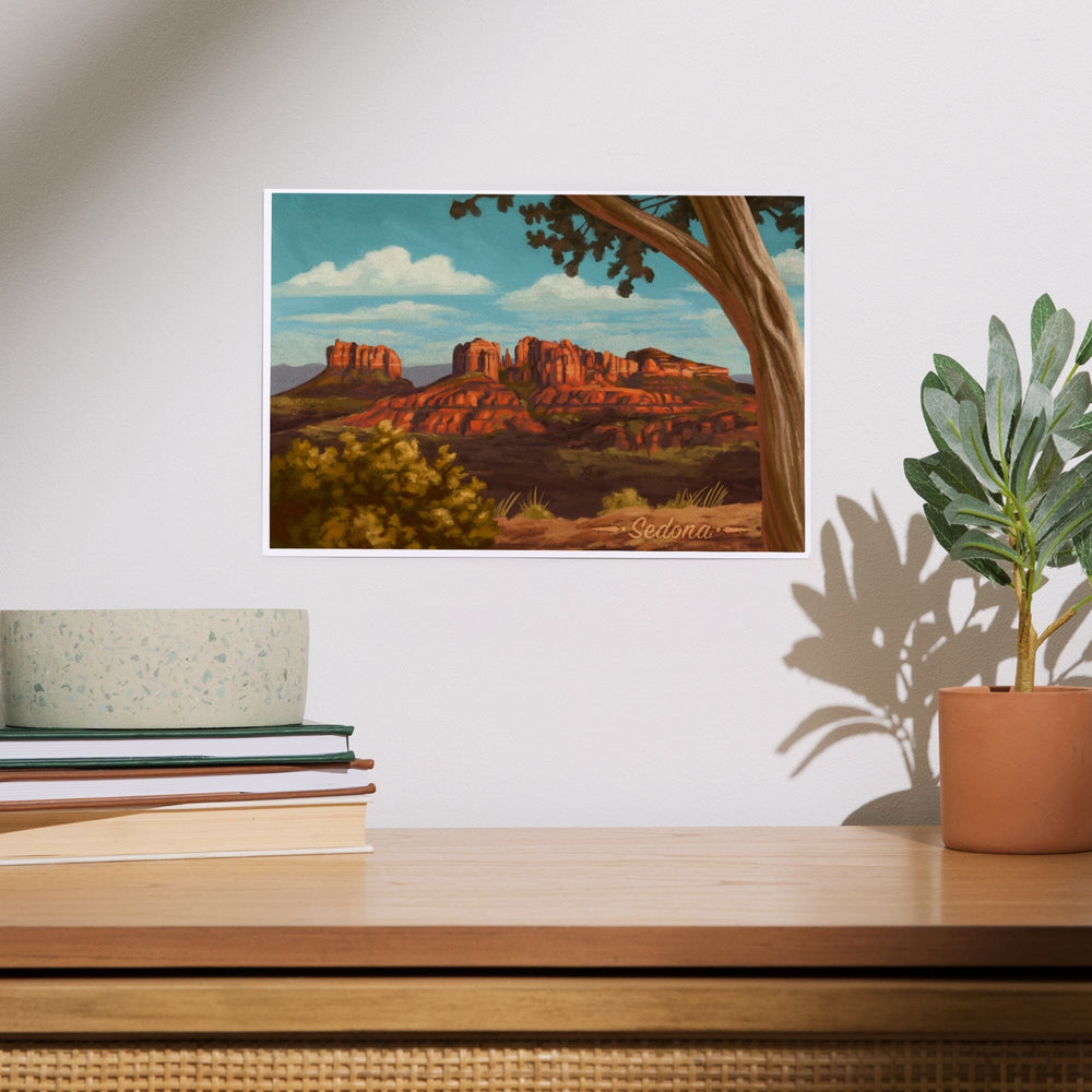 Sedona, Arizona, Canyon with Clouds Oil Painting, Art & Giclee Prints Art Lantern Press 