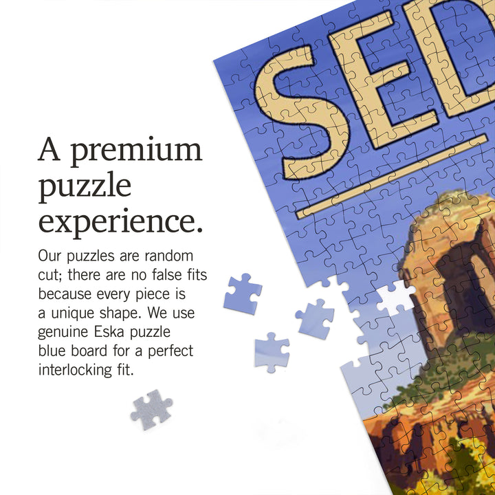 Sedona, Arizona, Cathedral Rock and Cairn, Jigsaw Puzzle Puzzle Lantern Press 