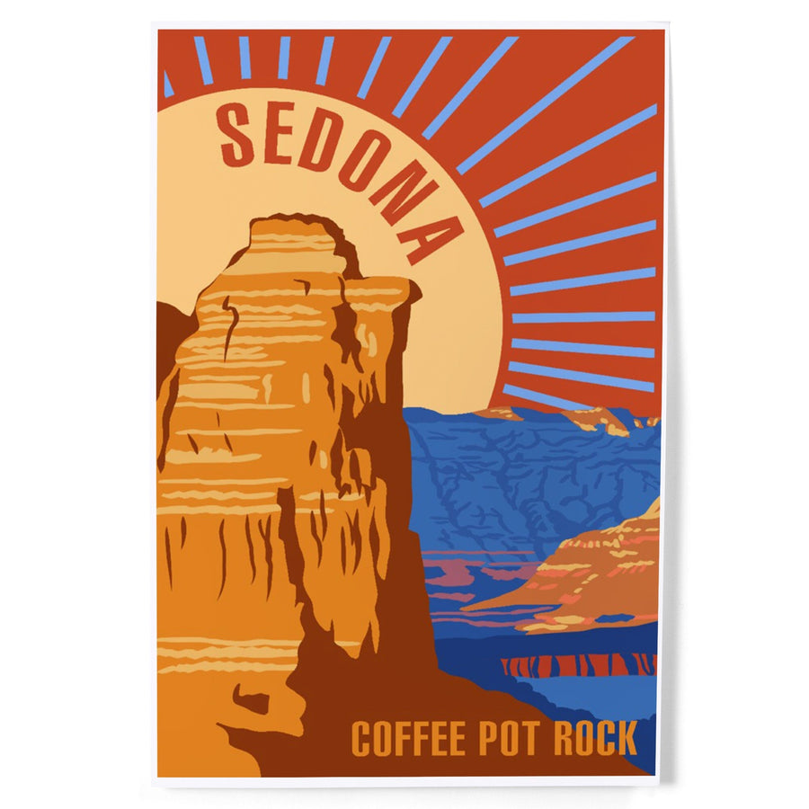 Sedona, Arizona, Coffee Pot Rock, Psychedelic, Art & Giclee Prints Art Lantern Press 
