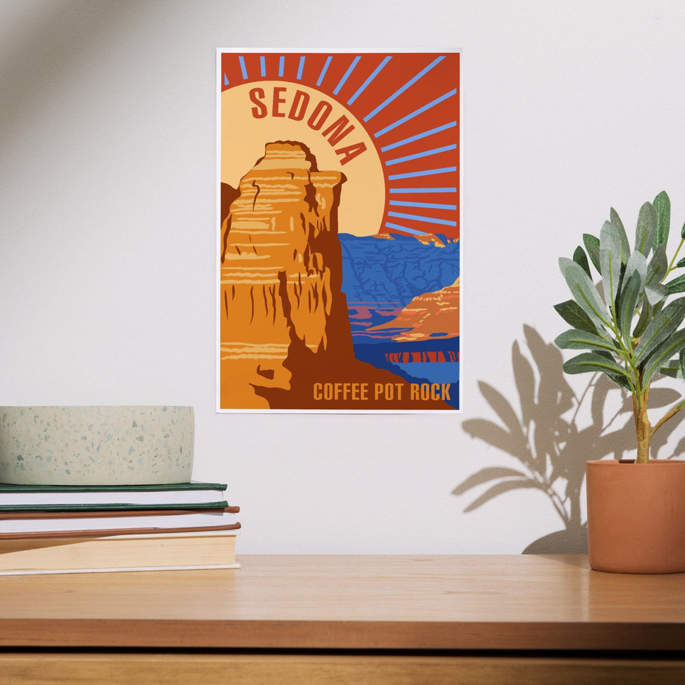 Sedona, Arizona, Coffee Pot Rock, Psychedelic, Art & Giclee Prints Art Lantern Press 