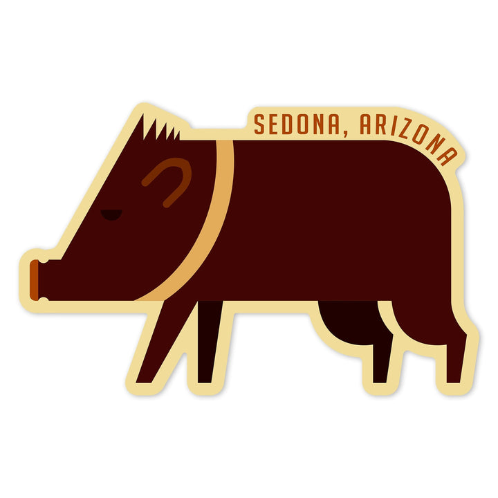 Sedona, Arizona, Javelina, Geo, Contour, Vinyl Sticker Sticker Lantern Press 