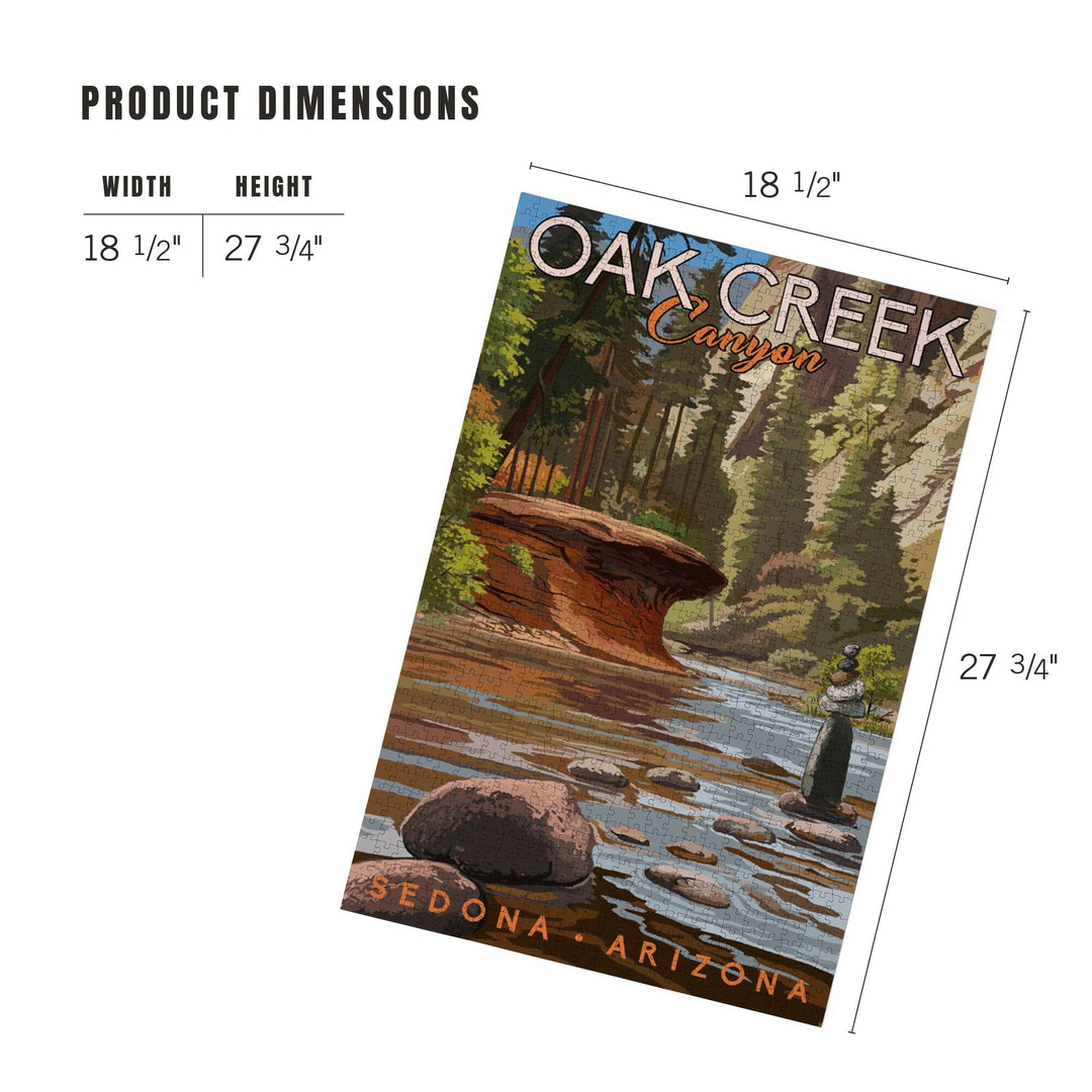 Sedona, Arizona, Oak Creek Canyon, River Rocks, Jigsaw Puzzle Puzzle Lantern Press 
