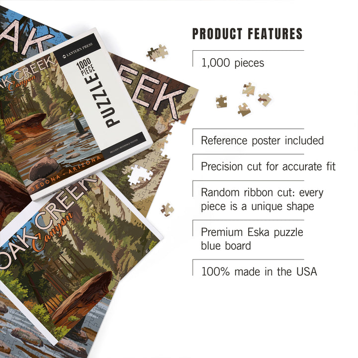Sedona, Arizona, Oak Creek Canyon, River Rocks, Jigsaw Puzzle Puzzle Lantern Press 