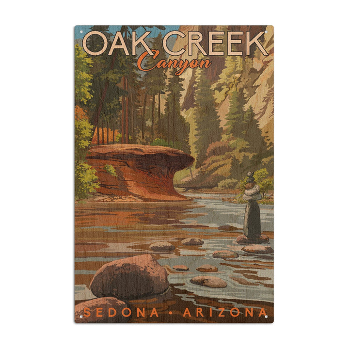 Sedona, Arizona, Oak Creek Canyon, River Rocks, Lantern Press Artwork, Wood Signs and Postcards Wood Lantern Press 10 x 15 Wood Sign 