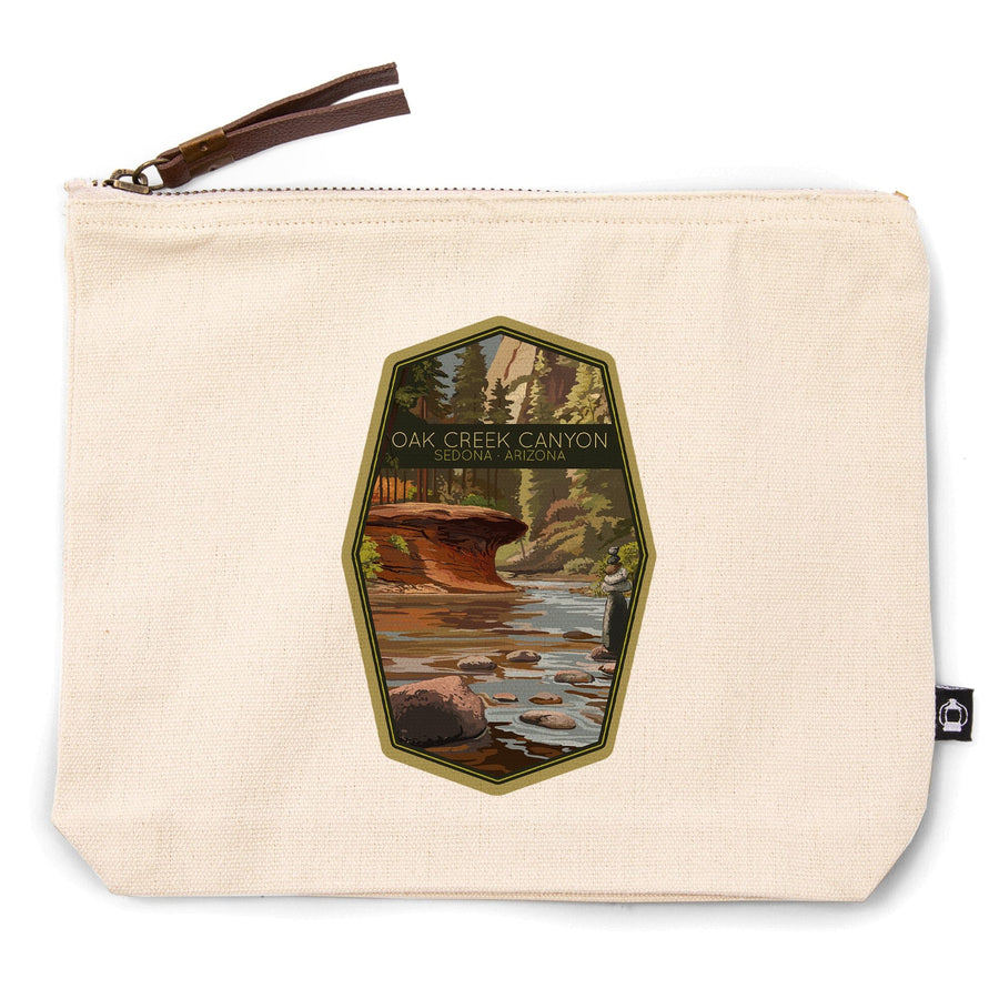 Sedona, Arizona, Oak Creek Canyon, River Rocks,, Organic Cotton Zipper Pouch, Go Bag Go Bag Lantern Press 