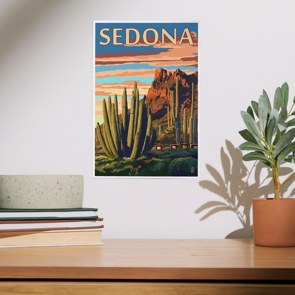 Sedona, Arizona, Organ Pipe Cactus, Art & Giclee Prints Art Lantern Press 