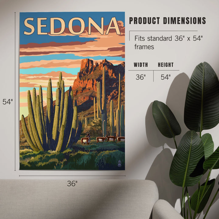 Sedona, Arizona, Organ Pipe Cactus, Art & Giclee Prints Art Lantern Press 