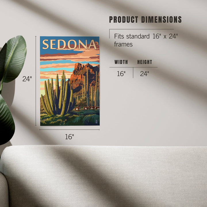 Sedona, Arizona, Organ Pipe Cactus, Art & Giclee Prints Art Lantern Press 