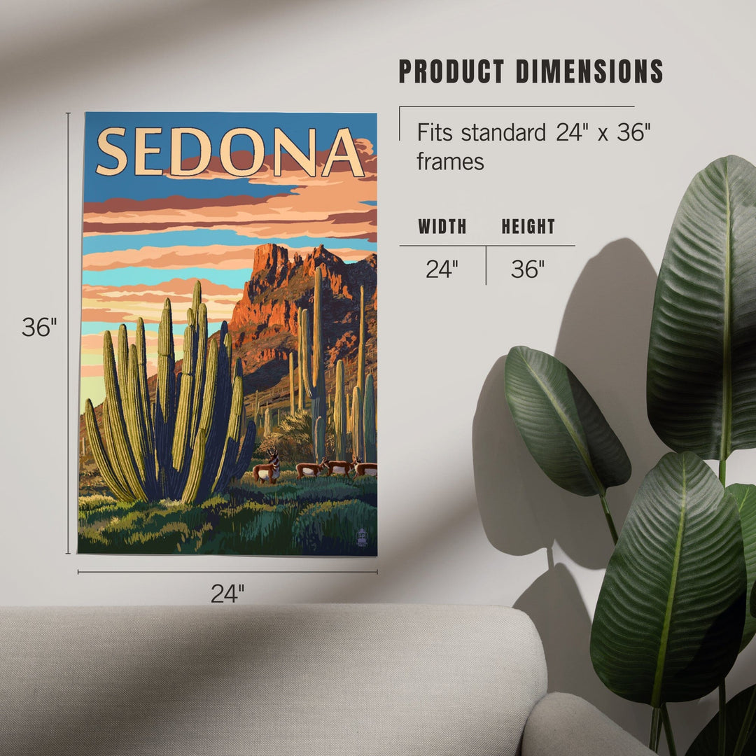 Sedona, Arizona, Organ Pipe Cactus, Art & Giclee Prints Art Lantern Press 