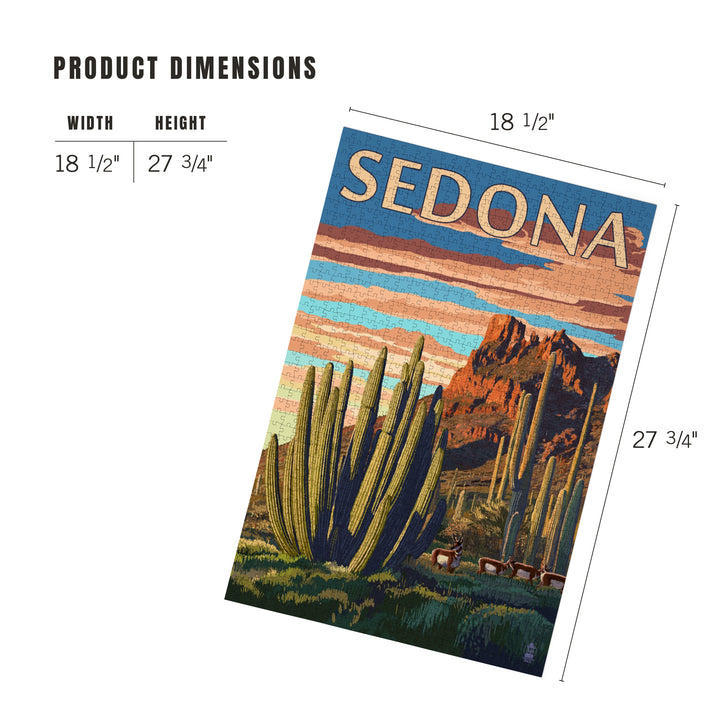 Sedona, Arizona, Organ Pipe Cactus, Jigsaw Puzzle Puzzle Lantern Press 