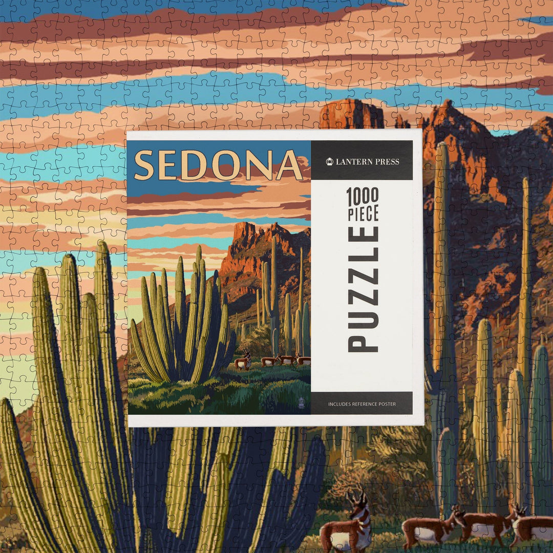 Sedona, Arizona, Organ Pipe Cactus, Jigsaw Puzzle Puzzle Lantern Press 