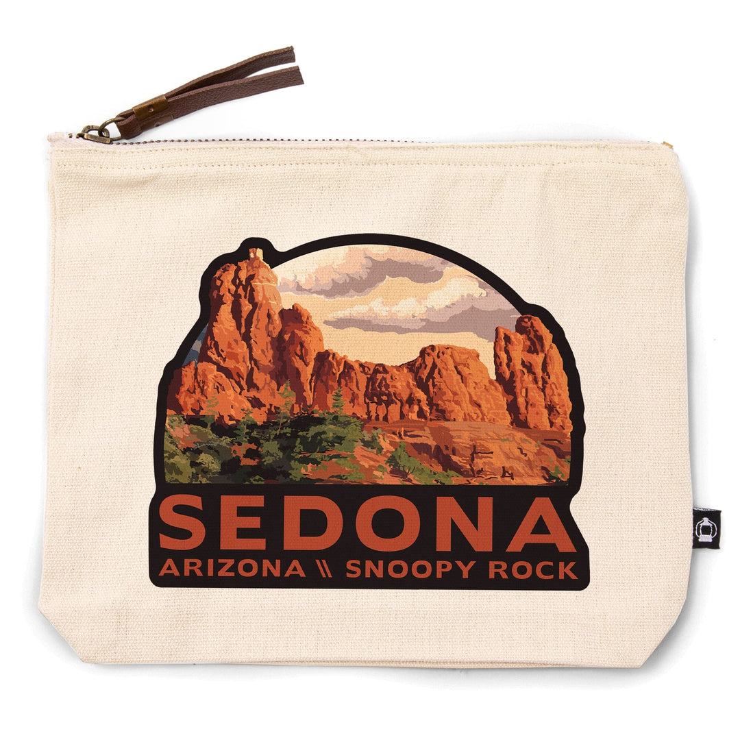 Sedona, Arizona, Snoopy Rock,, Organic Cotton Zipper Pouch, Go Bag Go Bag Lantern Press 