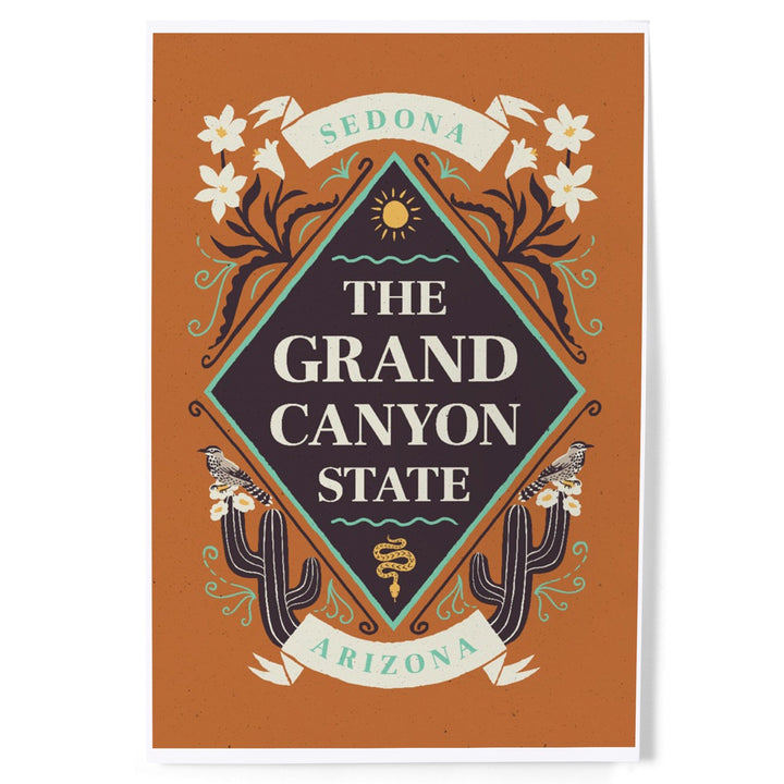 Sedona, Arizona, State Motto Crest, State Series, Art & Giclee Prints Art Lantern Press 12 x 18 Art Print 