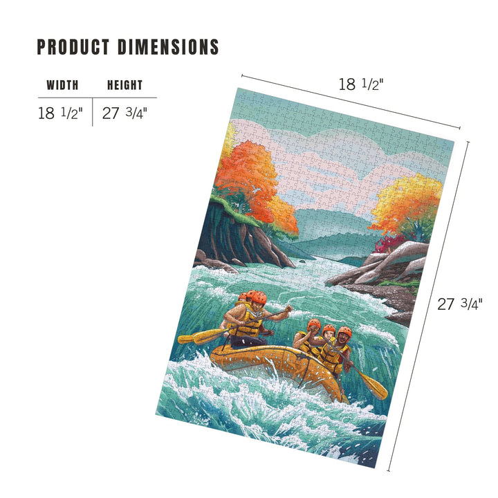 Seek Adventure, River Rafting, Fall Colors, Jigsaw Puzzle Puzzle Lantern Press 