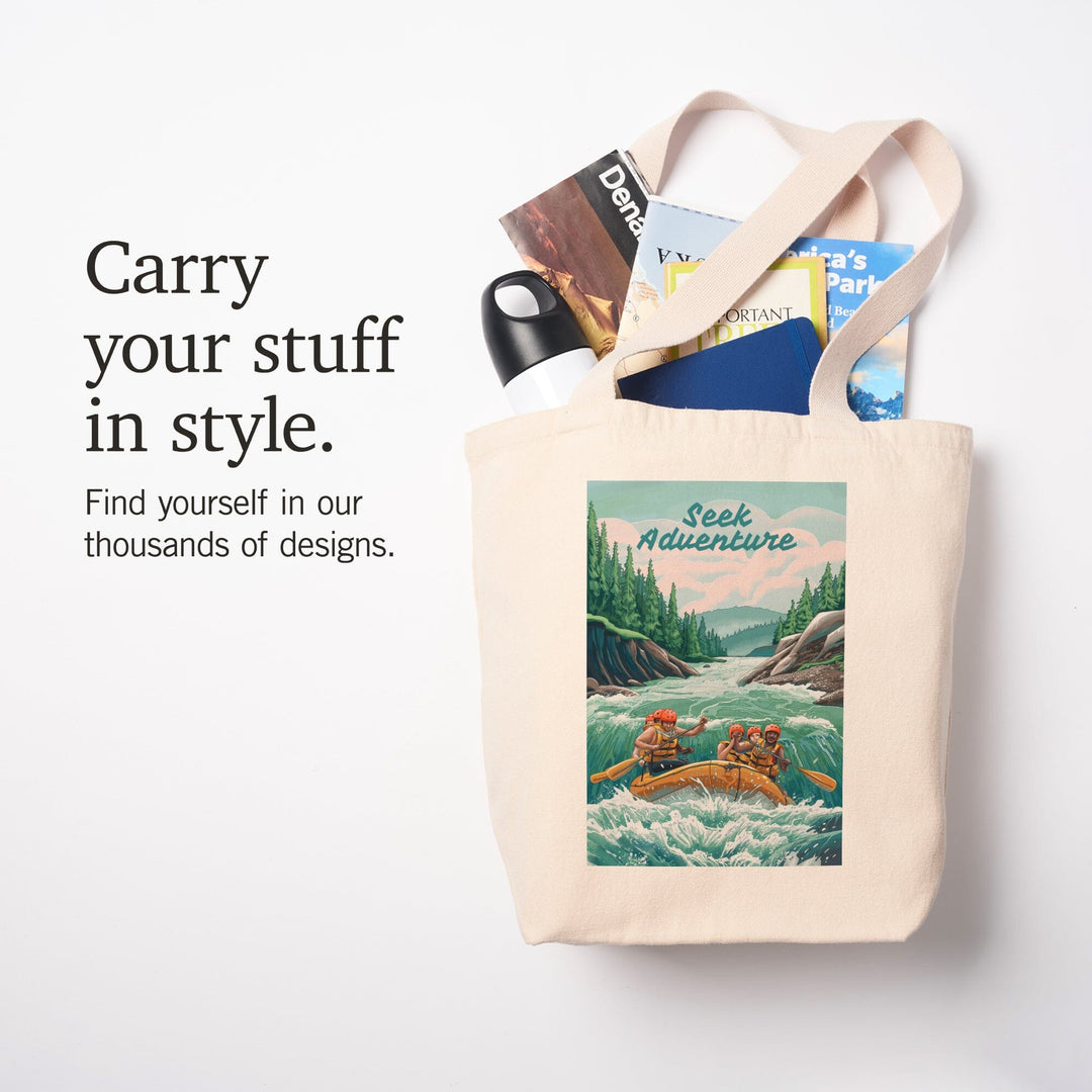 Seek Adventure, River Rafting, Tote Bag Totes Lantern Press 