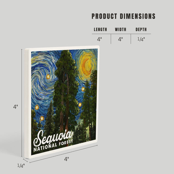 Sequoia National Forest, California, Starry Night National Park Series, Coasters Coasters Lantern Press 