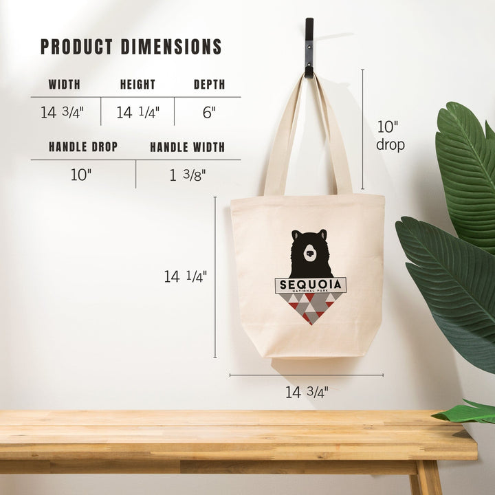 Sequoia National Park, Bear and Triangles,, Tote Bag Totes Lantern Press 