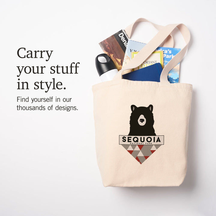 Sequoia National Park, Bear and Triangles,, Tote Bag Totes Lantern Press 
