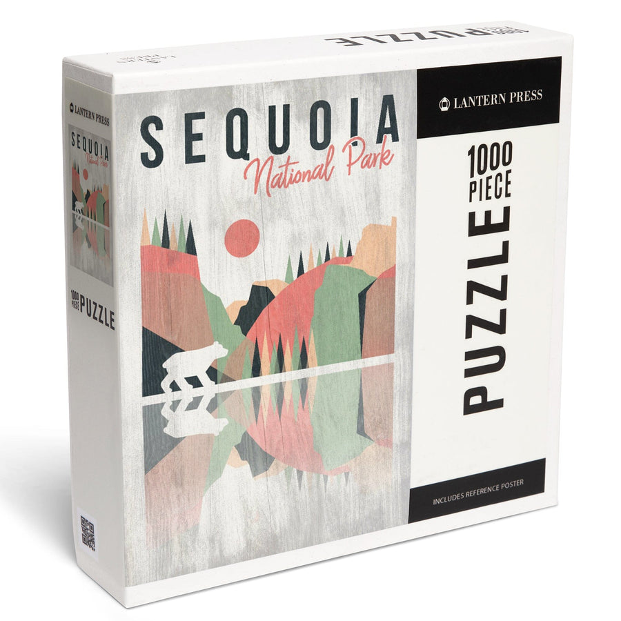 Sequoia National Park, Bear, Geometric Opacity, Jigsaw Puzzle Puzzle Lantern Press 