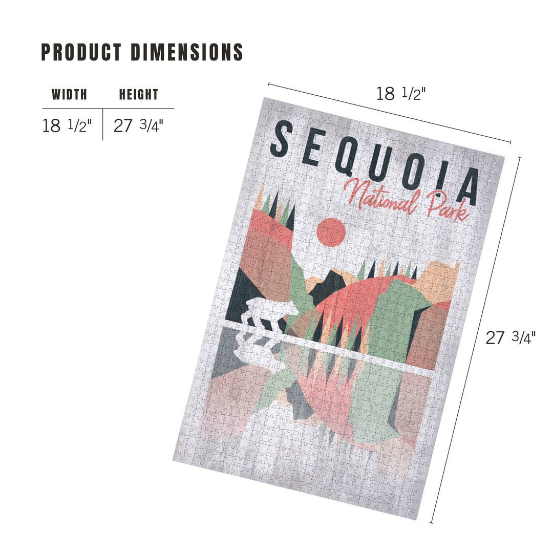 Sequoia National Park, Bear, Geometric Opacity, Jigsaw Puzzle Puzzle Lantern Press 