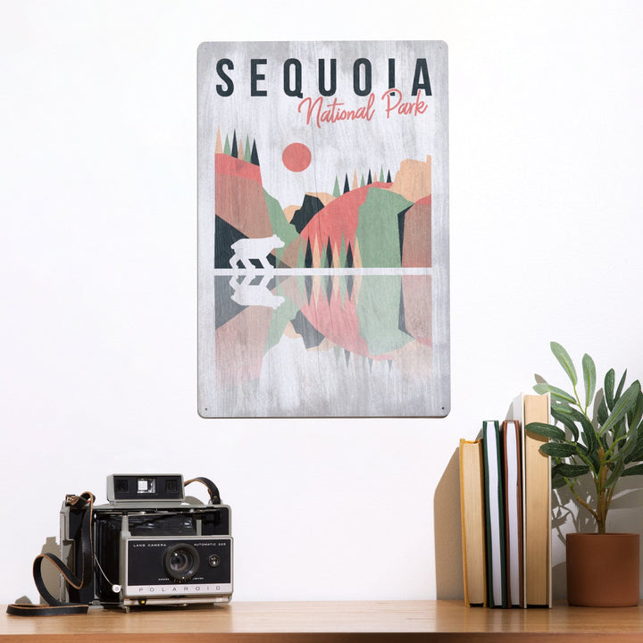 Sequoia National Park, Bear, Geometric Opacity, Metal Signs Metal Lantern Press 