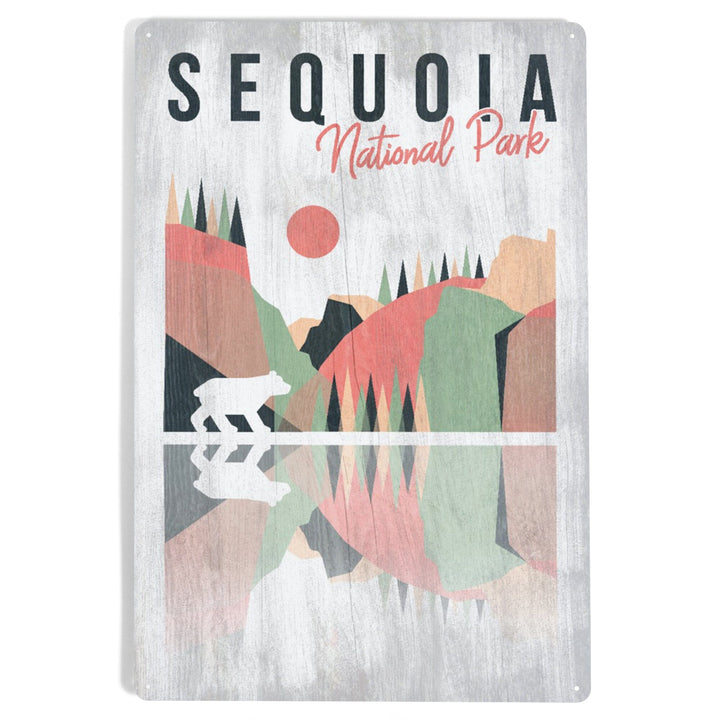 Sequoia National Park, Bear, Geometric Opacity, Metal Signs Metal Lantern Press 