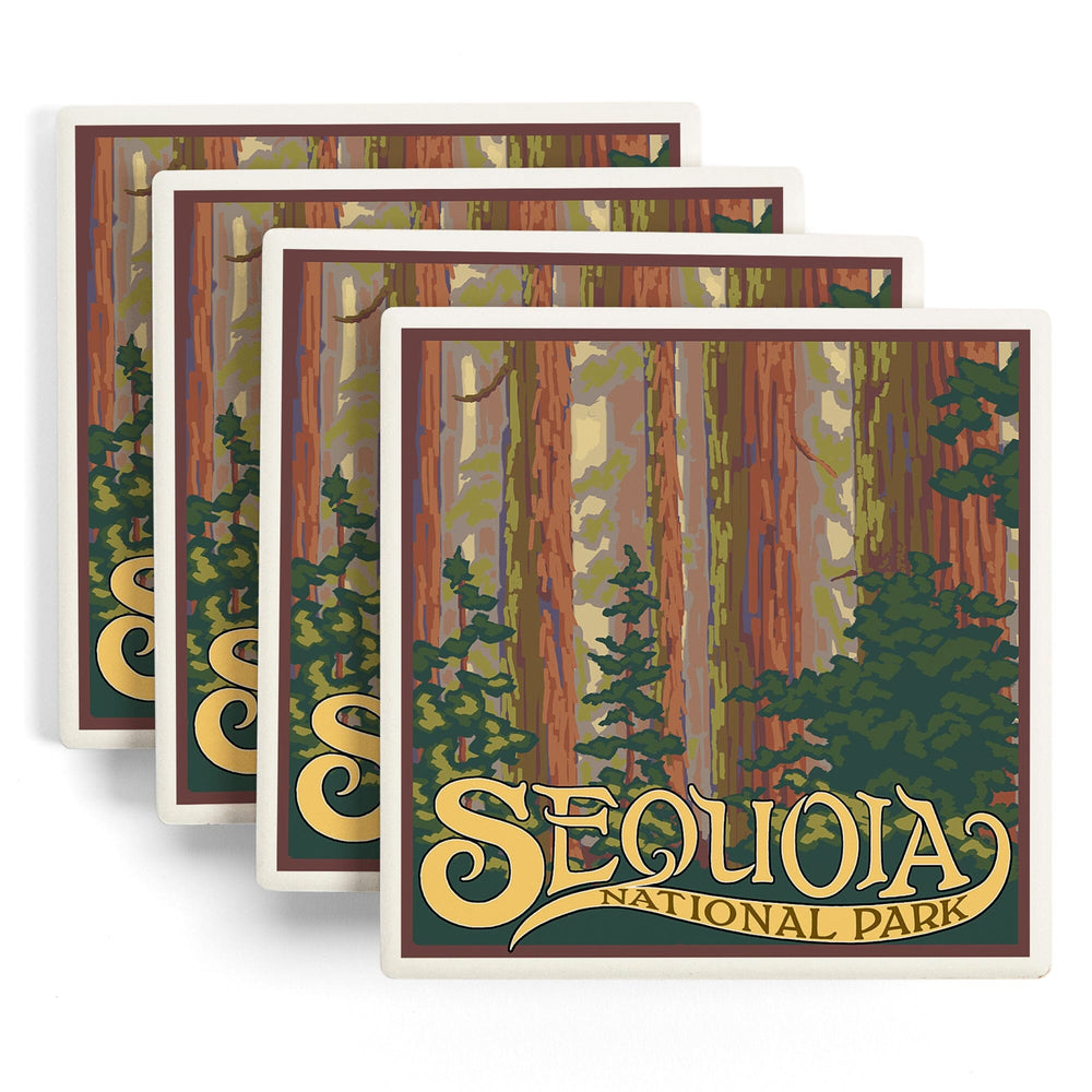 Sequoia National Park, California, Forest View, Coasters Coasters Lantern Press 