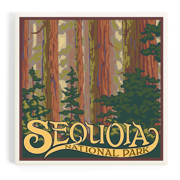 Sequoia National Park, California, Forest View, Coasters Coasters Lantern Press 