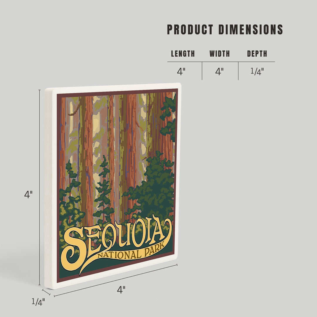 Sequoia National Park, California, Forest View, Coasters Coasters Lantern Press 