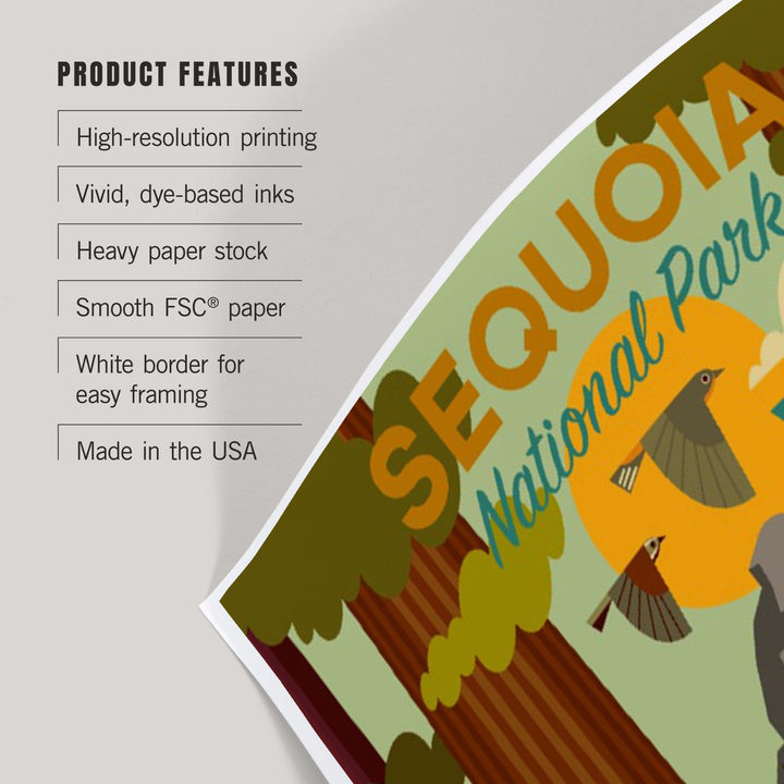 Sequoia National Park, California, Geometric National Park Series, Art & Giclee Prints Art Lantern Press 