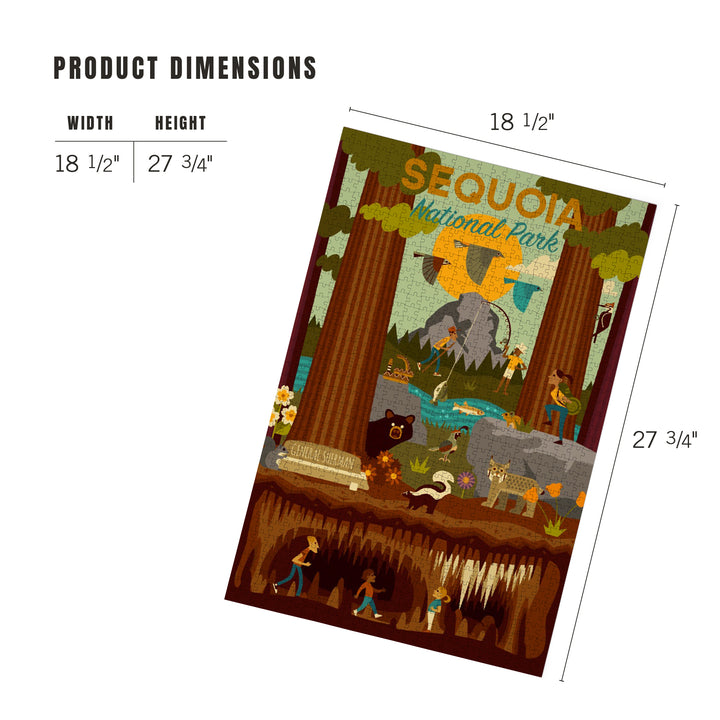 Sequoia National Park, California, Geometric National Park Series, Jigsaw Puzzle Puzzle Lantern Press 