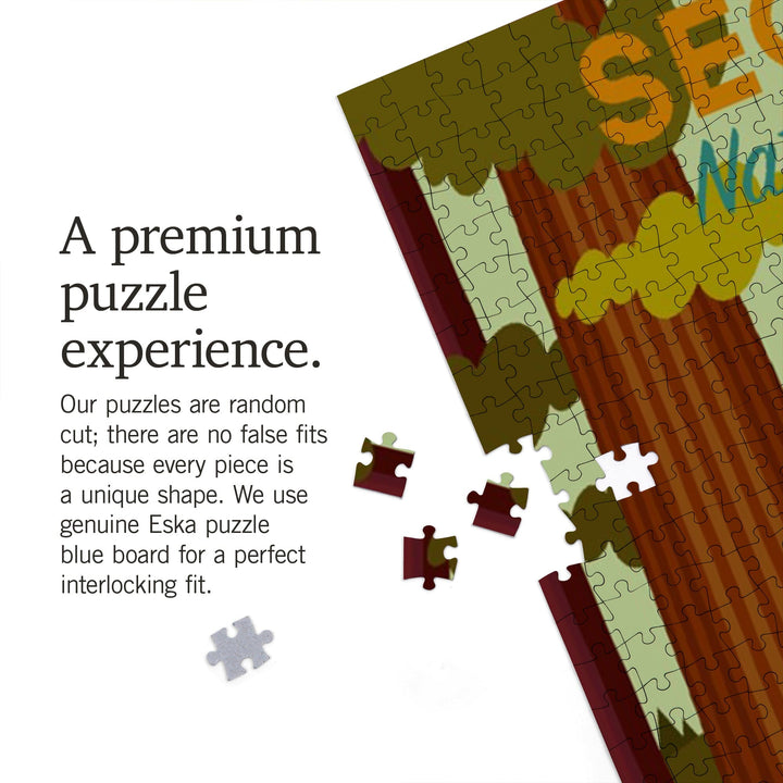 Sequoia National Park, California, Geometric National Park Series, Jigsaw Puzzle Puzzle Lantern Press 