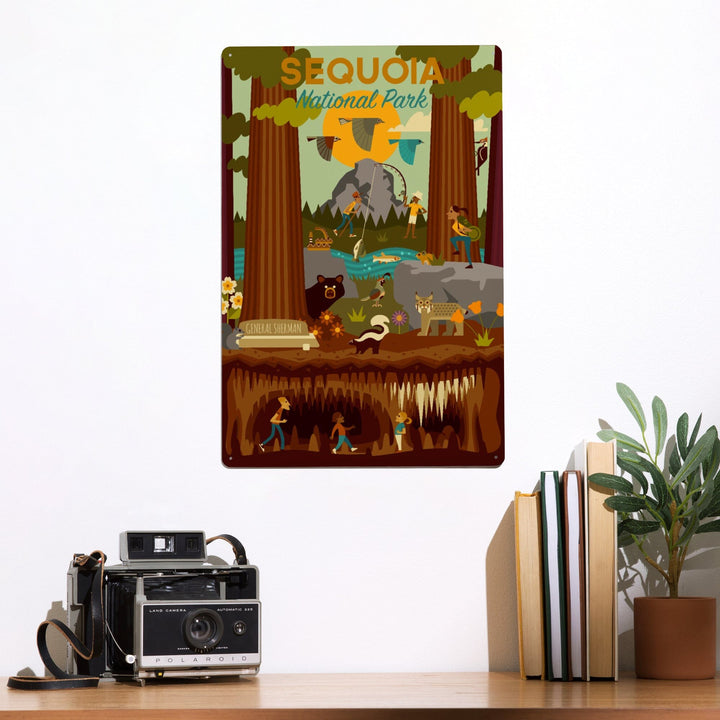 Sequoia National Park, California, Geometric National Park Series, Metal Signs Metal Lantern Press 