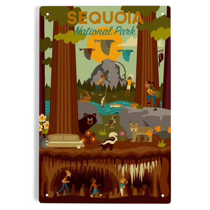 Sequoia National Park, California, Geometric National Park Series, Metal Signs Metal Lantern Press 