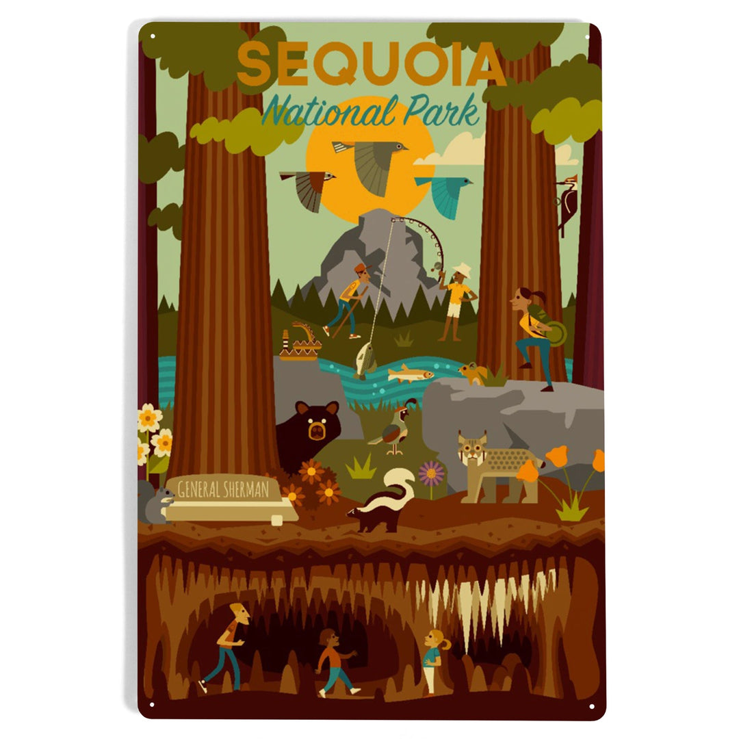 Sequoia National Park, California, Geometric National Park Series, Metal Signs Metal Lantern Press 