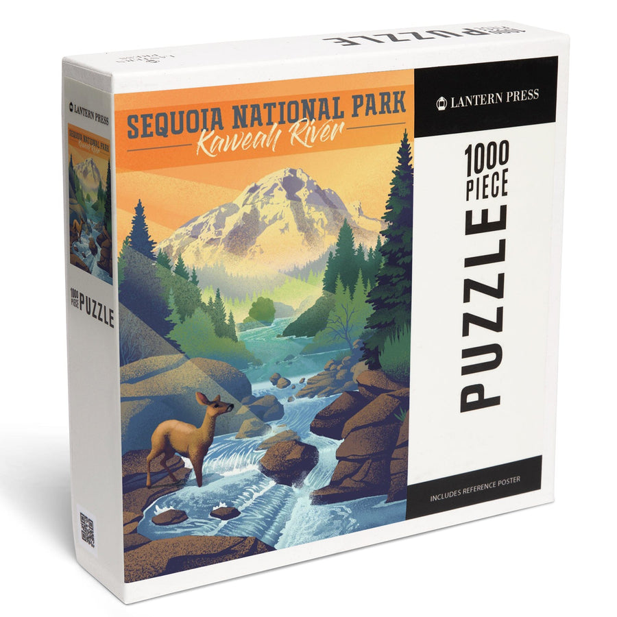 Sequoia National Park, California, Kaweah River, Lithograph, Jigsaw Puzzle Puzzle Lantern Press 