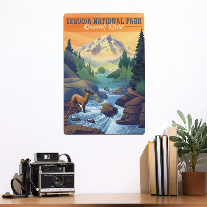 Sequoia National Park, California, Kaweah River, Lithograph, Metal Signs Metal Lantern Press 