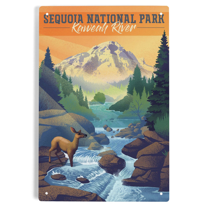 Sequoia National Park, California, Kaweah River, Lithograph, Metal Signs Metal Lantern Press 