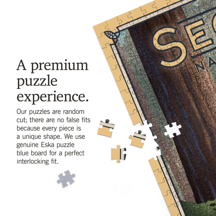 Sequoia National Park, California, Lithograph, Jigsaw Puzzle Puzzle Lantern Press 
